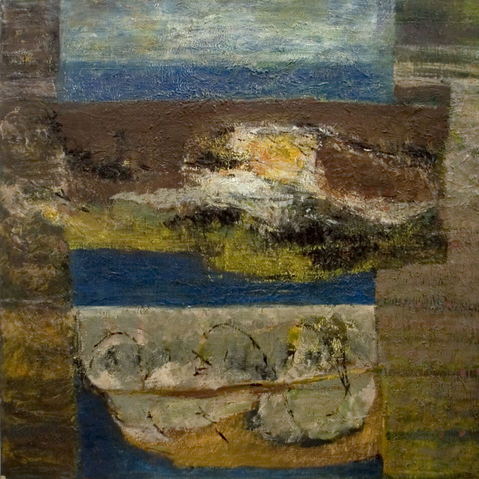 Eine abstrakte Malerei gemalt von Jaakov Blumas.