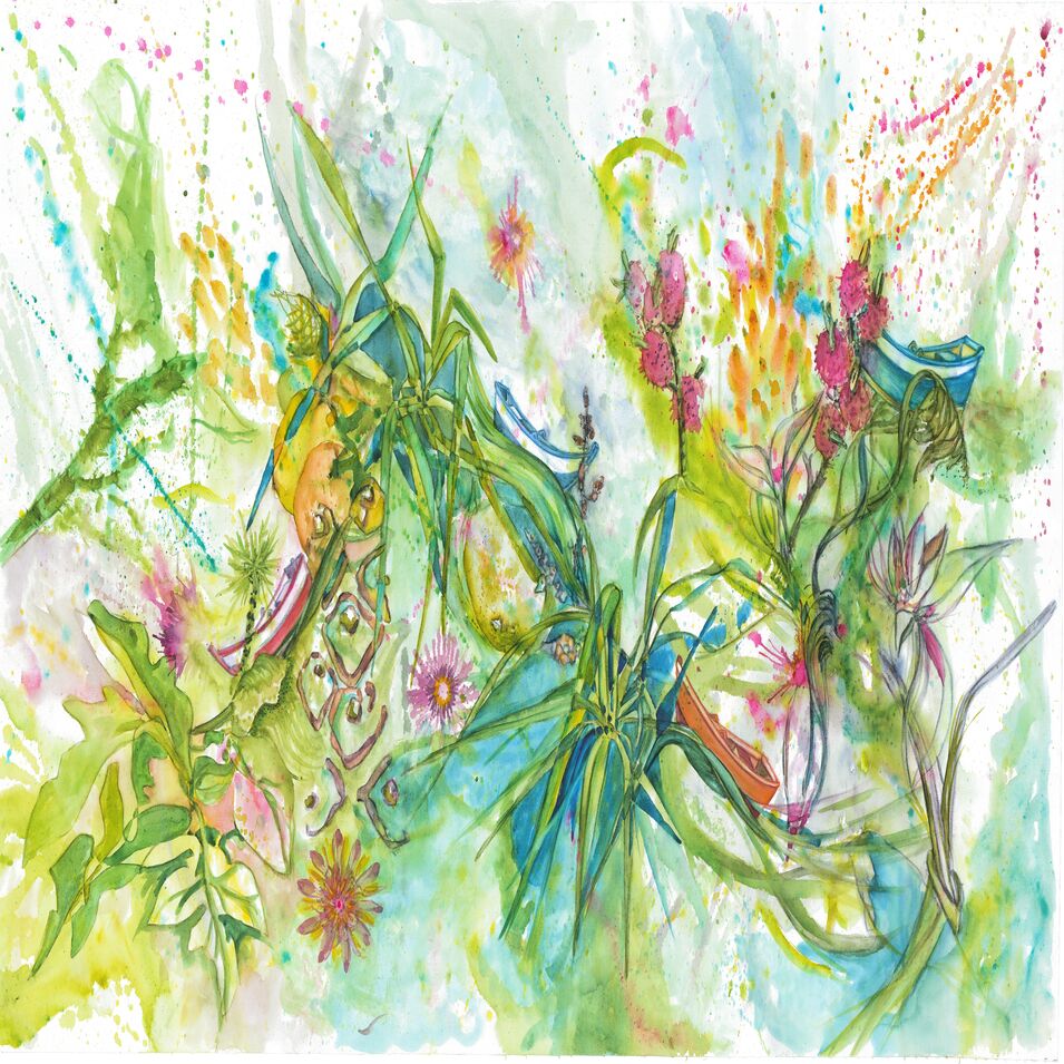 Ein experimentelles Aquarell von Kerstin Mempel.