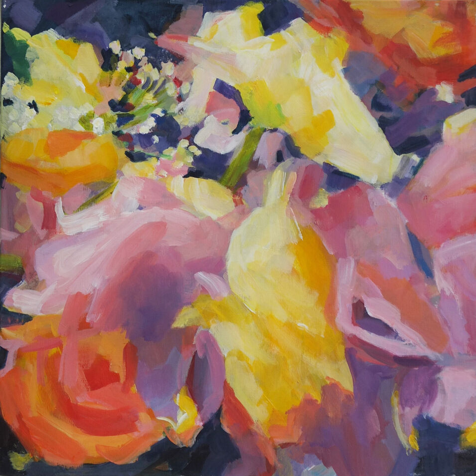 "Auflösung" von Conny Himme Verschiedene Blumen mit Acryl gemalt von Conny Himme.