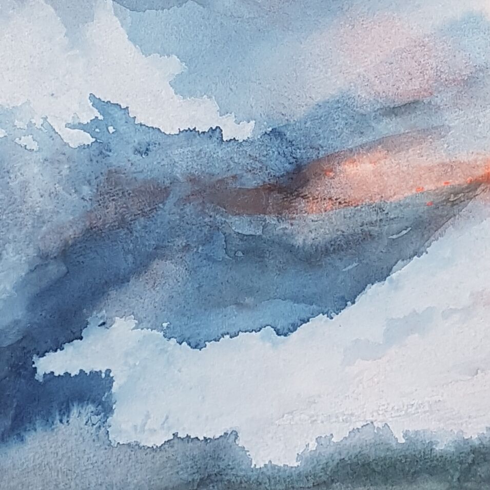 Ein experimentelles Aquarell von Kerstin Mempel.