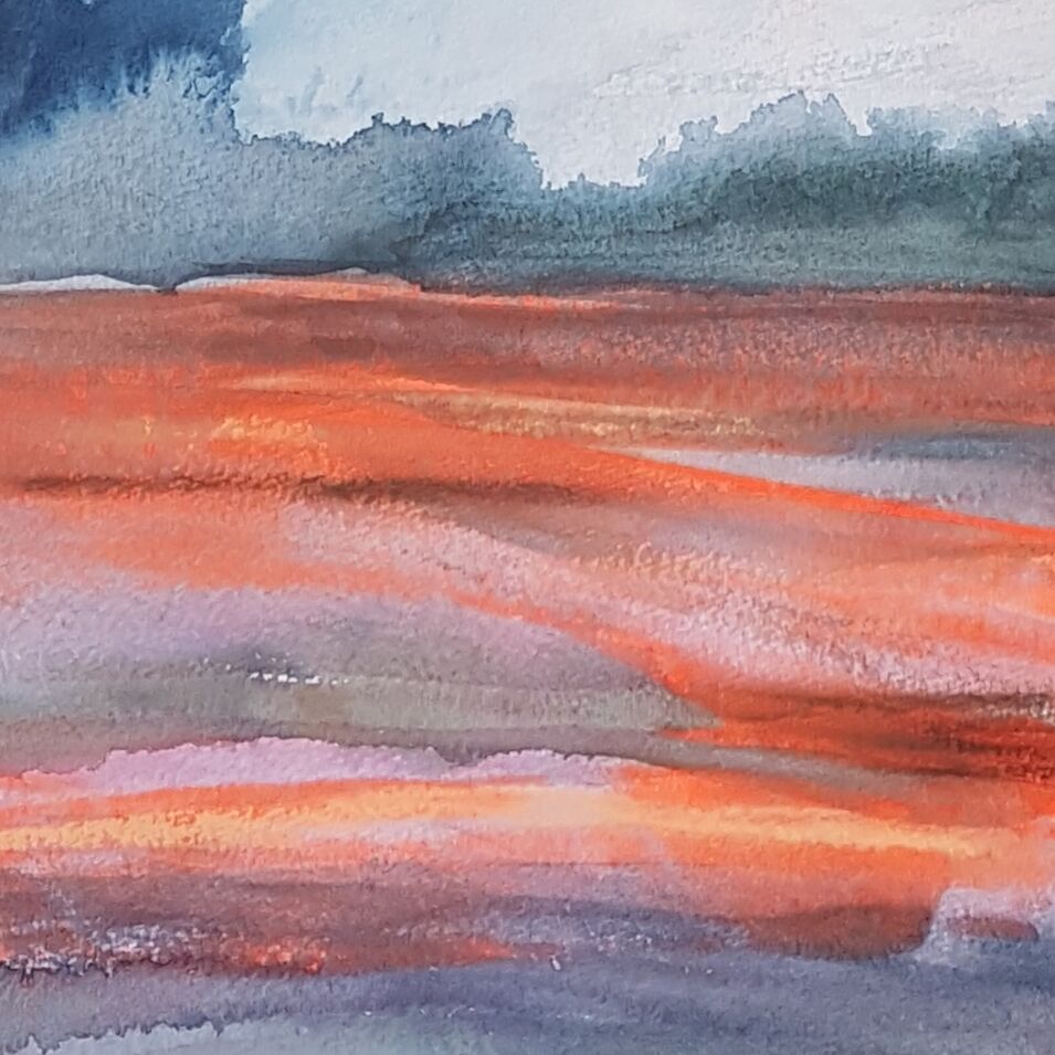 Ein experimentelles Aquarell von Kerstin Mempel.