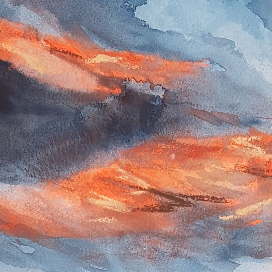 Ein experimentelles Aquarell von Kerstin Mempel.