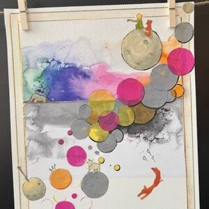 Collage mit Elemeten und Zeichnungen zum "Kleinen Prinz"