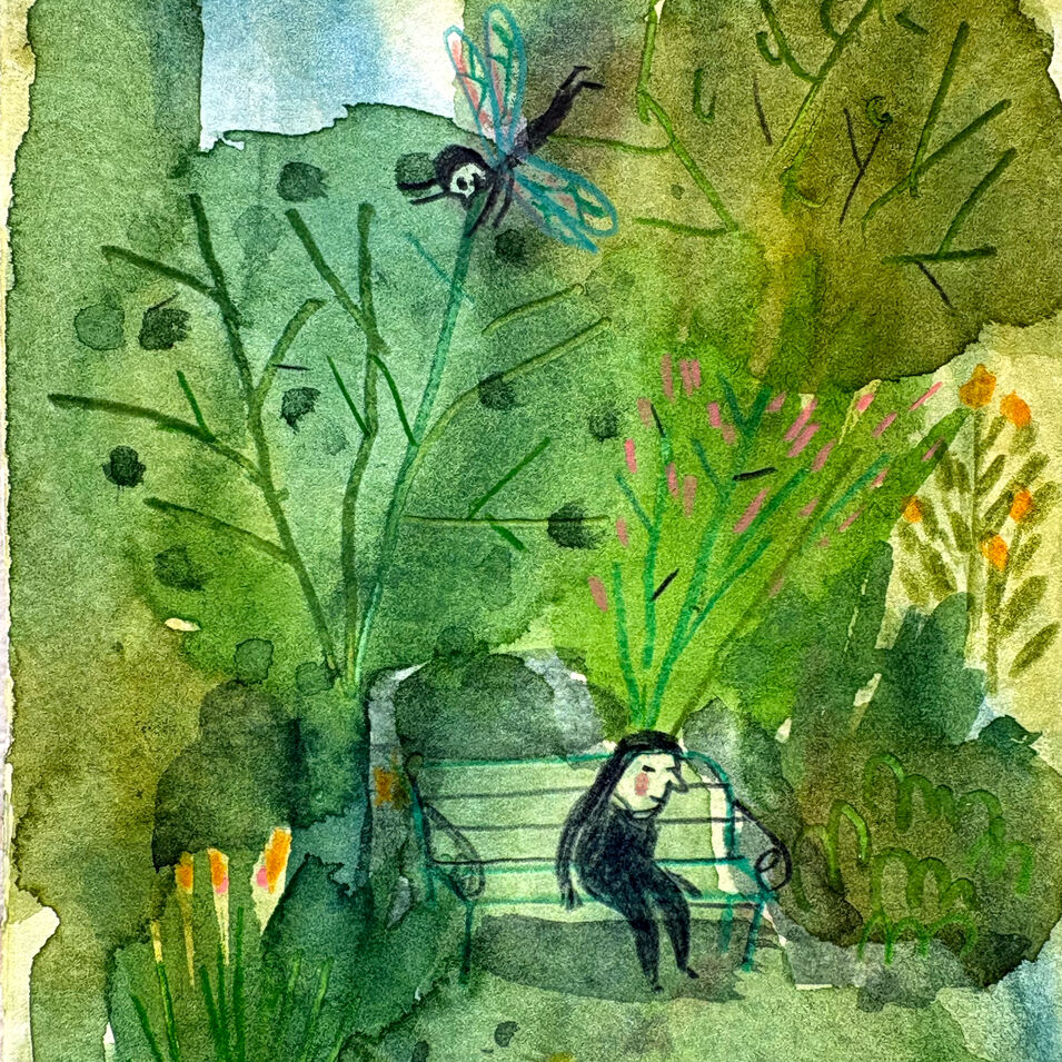 eine grüne Garten-Illustration von Franziska Ludwig