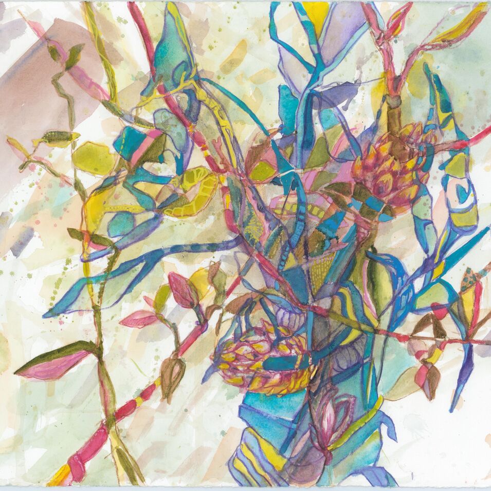Ein experimentelles Aquarell von Kerstin Mempel.
