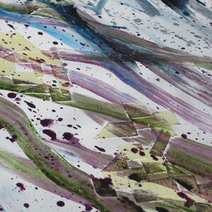 Aquarell und Sand auf Leinwand