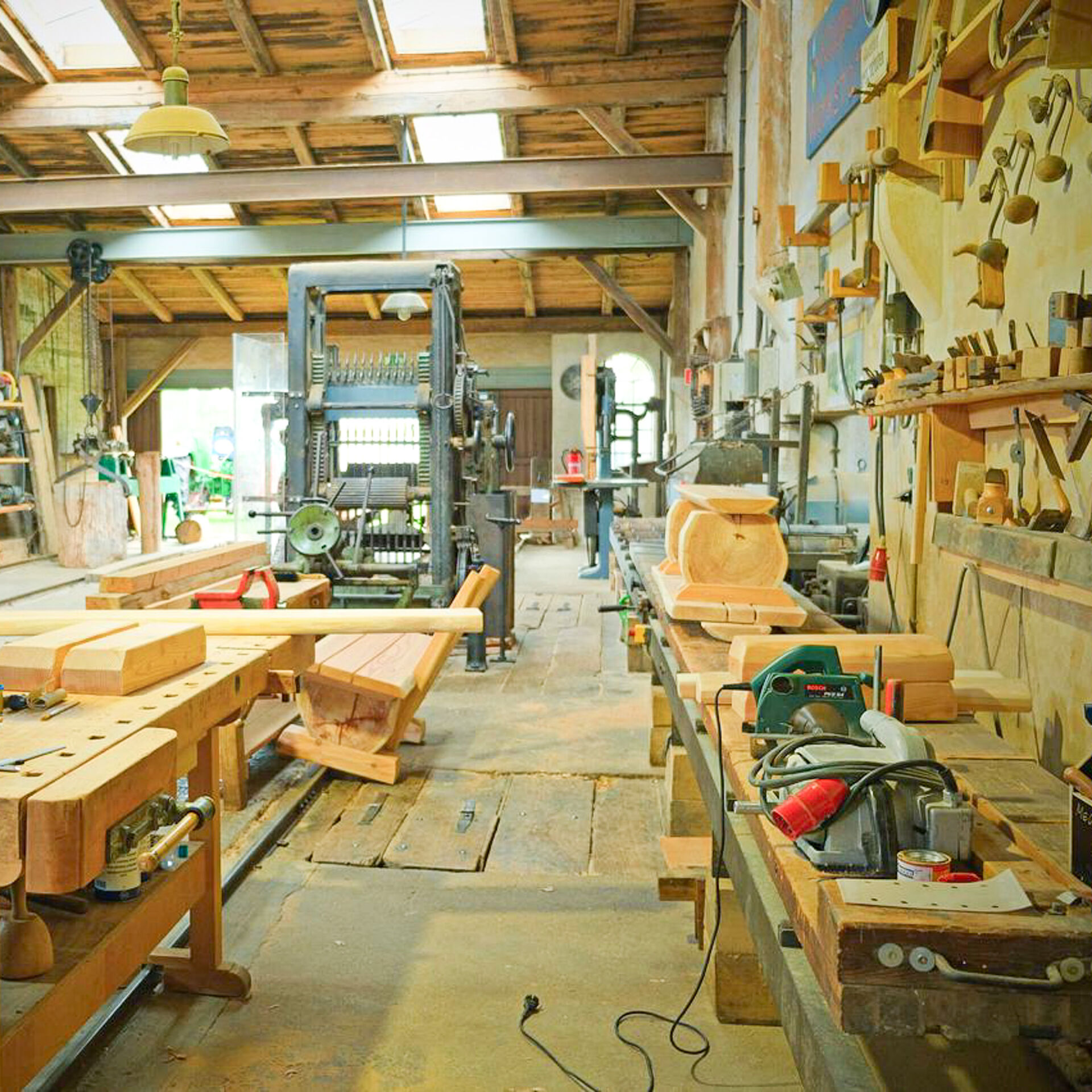 Historisches Sägewerk Blick in das Historische Sägewerk bei der Mühle Amanda in Kappeln.