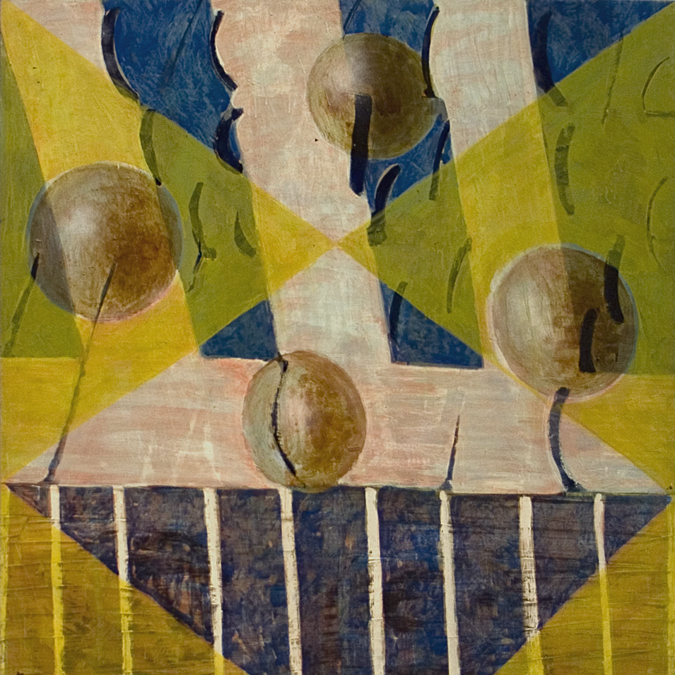 Eine abstrakte Malerei gemalt von Jaakov Blumas.