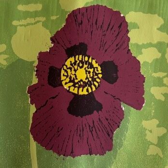 Mohnblume Holzschnitt