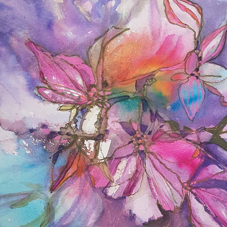 Ein experimentelles Aquarell von Kerstin Mempel.