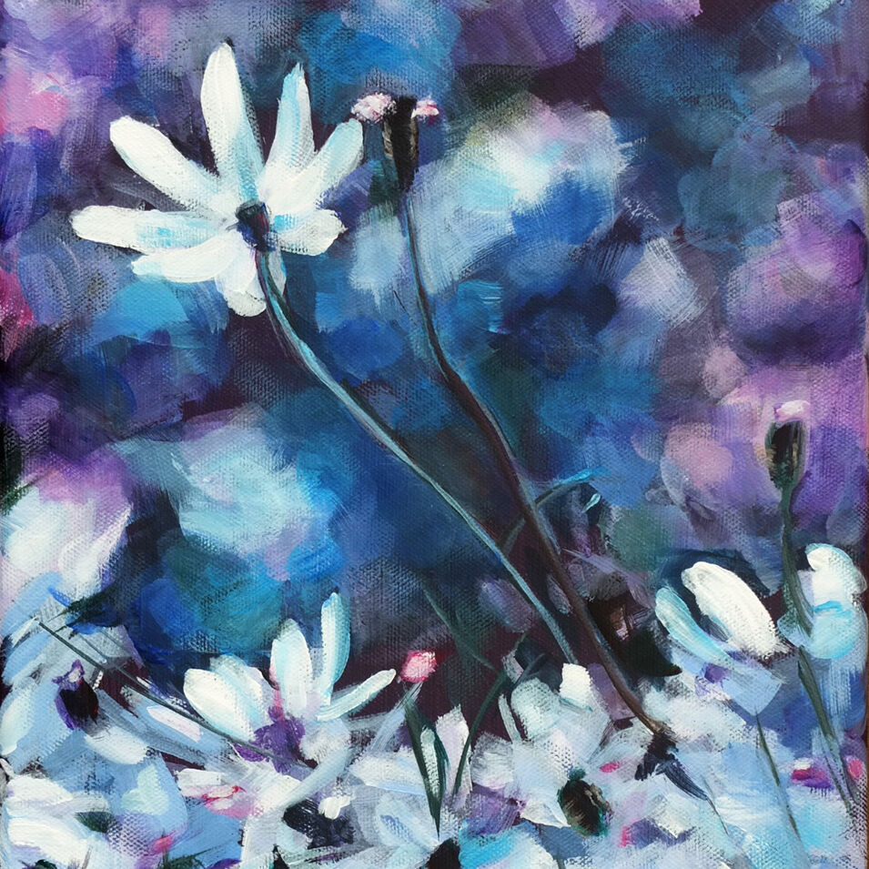 "Blumen Nacht" von Conny Himme Blumen mit Acryl gemalt von Conny Himme.