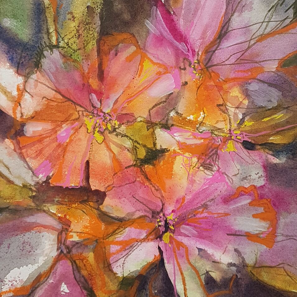 Ein experimentelles Aquarell von Kerstin Mempel.