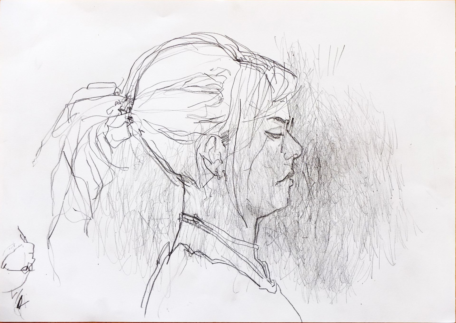 Zeichnung eines Porträts im Profil