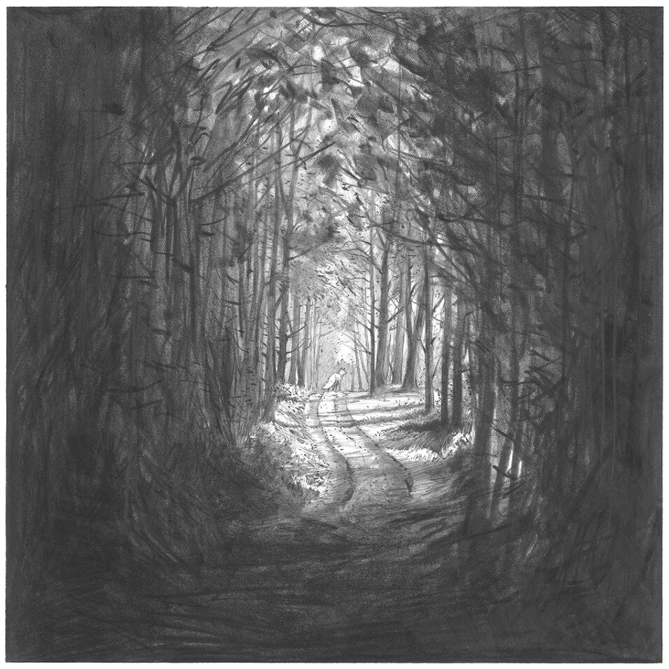 Am Ende des Weges steht ein Wesen, Zeichnung von Einar Turkowski