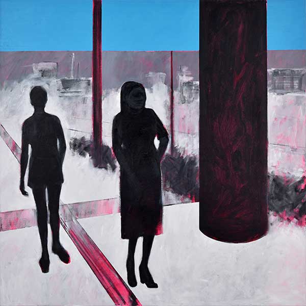 SOLD SKIES 2022, Öl und Acryl auf Leinwand, 100 x 100 cm